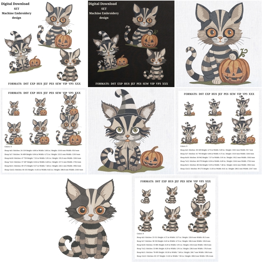 Cats Halloween Pumpkin Spooky Style