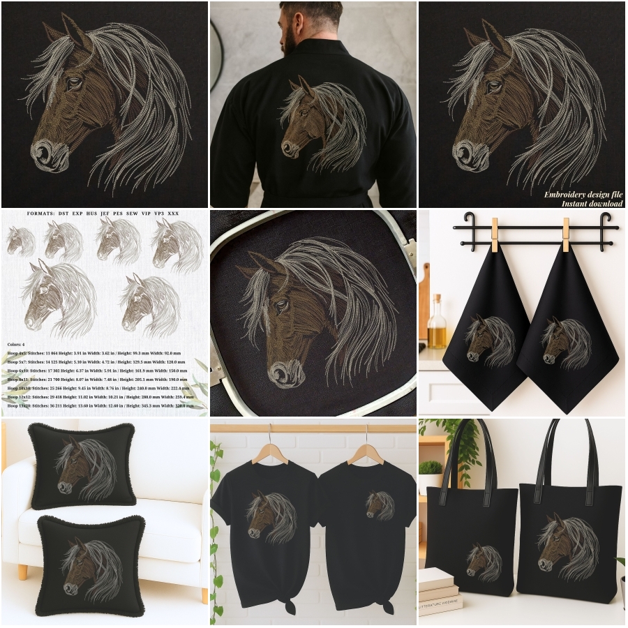 Horse Head Realistic animal portrait