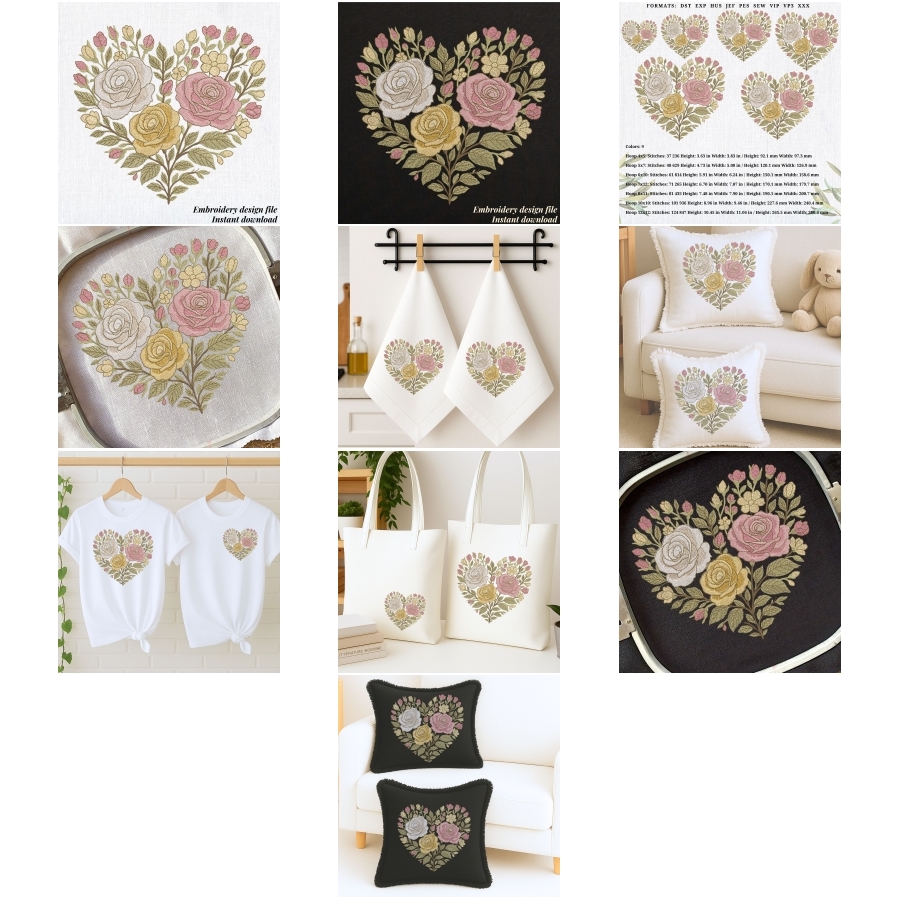 Vintage Rose Heart Spring Wedding Floral