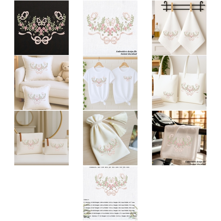 Floral Butterfly border