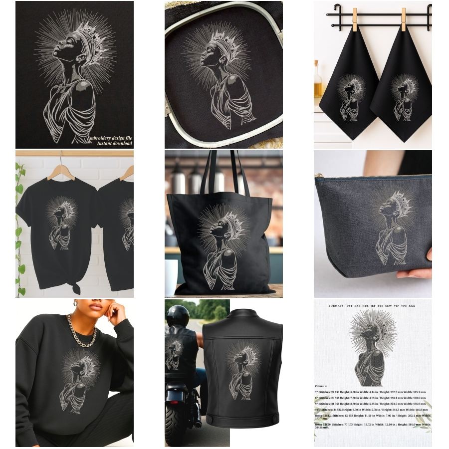 African Queen Portrait dark fabric