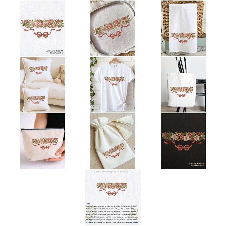 Boho Wedding Floral Border