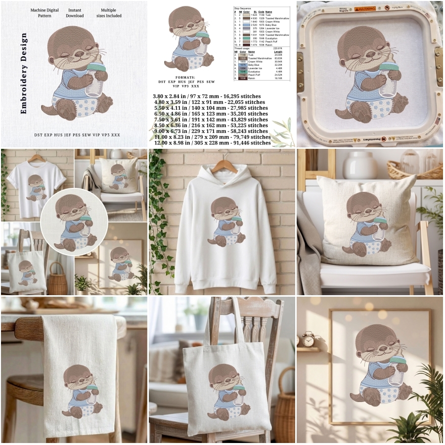 Sleeping otter baby bottle