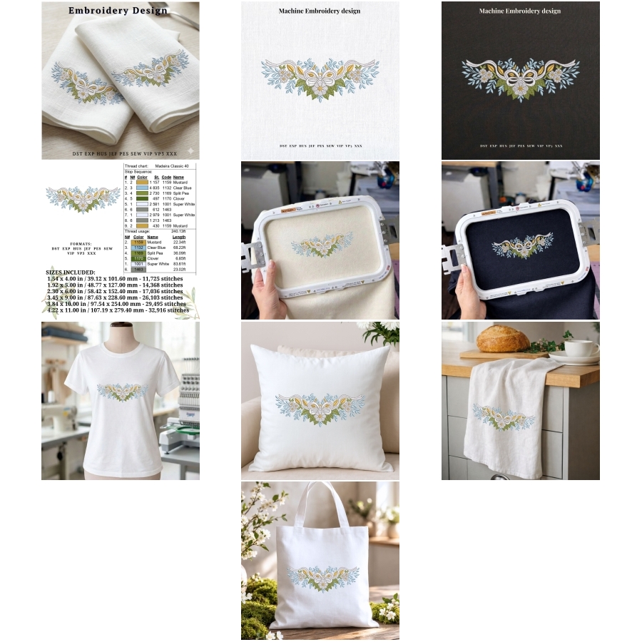 White Floral Bow Swag