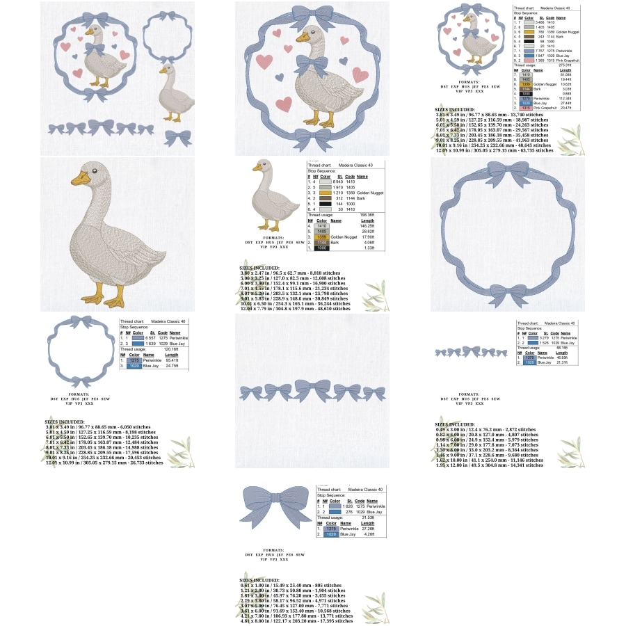 Goose Bow Heart Frame Set