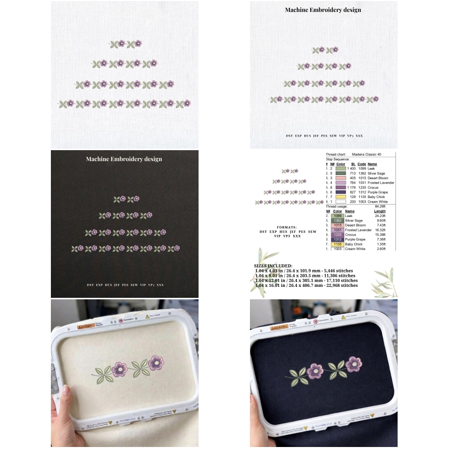 Floral Border Pansies Flower Vine