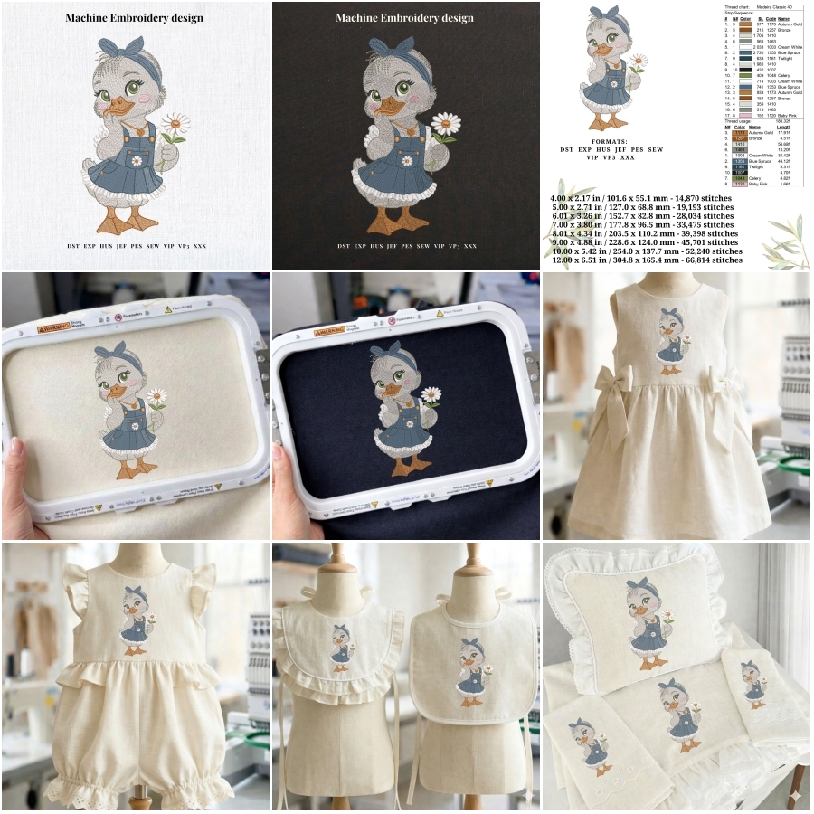 Cute Duck Baby Girl With Daisy