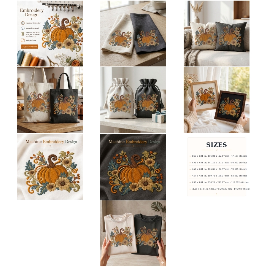 Autumn Pumpkin Floral Fall