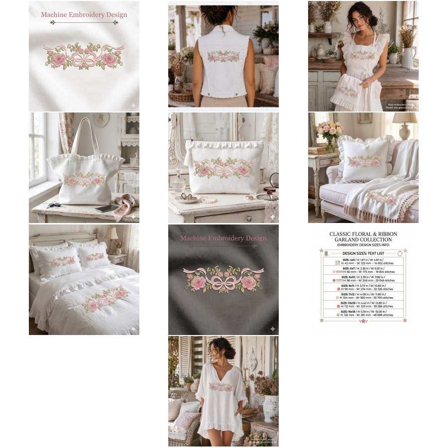 Pink Floral Bow Border