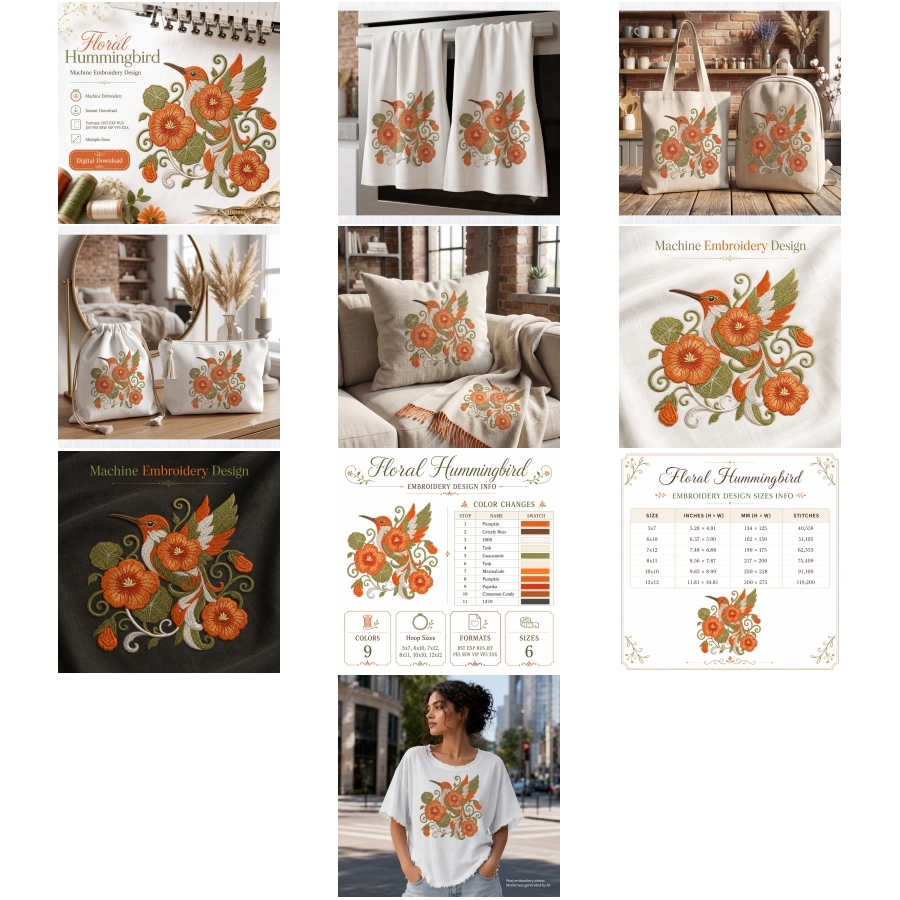 Hummingbird Orange Flowers Botanical