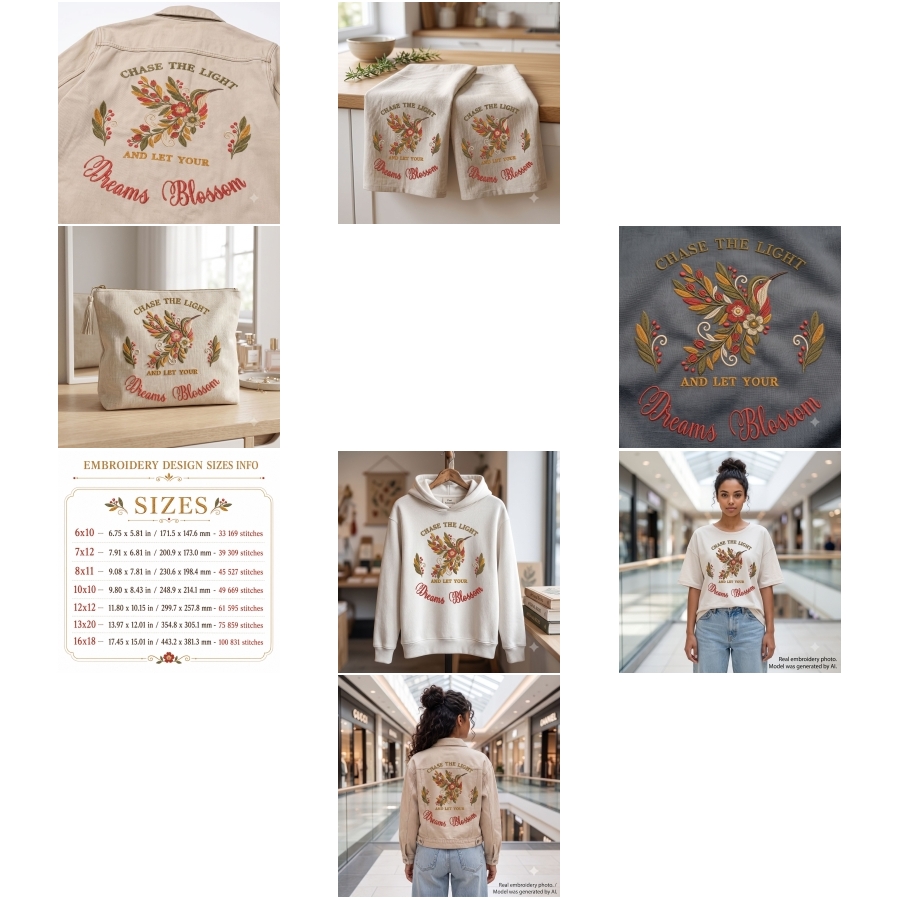 Hummingbird Floral Quote