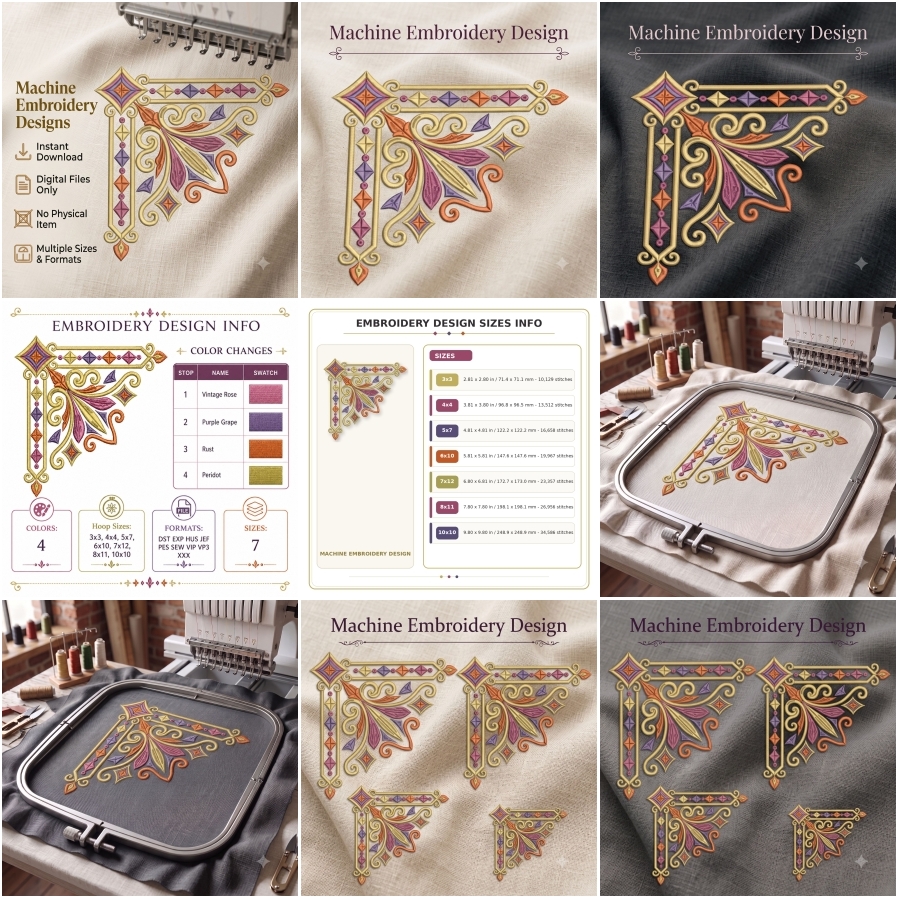 Boho Geometric Corner Ornament