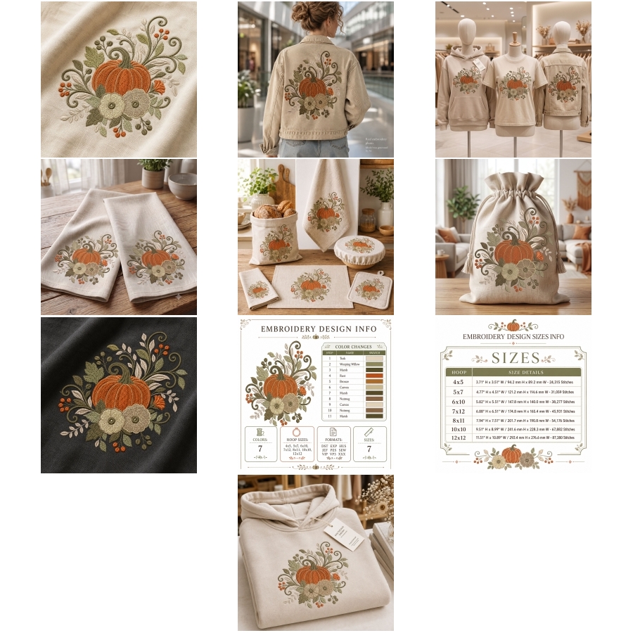 Autumn Pumpkin Floral Harvest