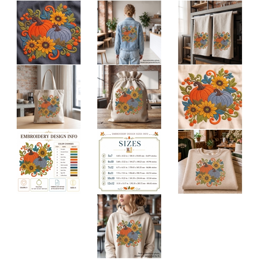 Autumn Pumpkin Sunflower Harvest