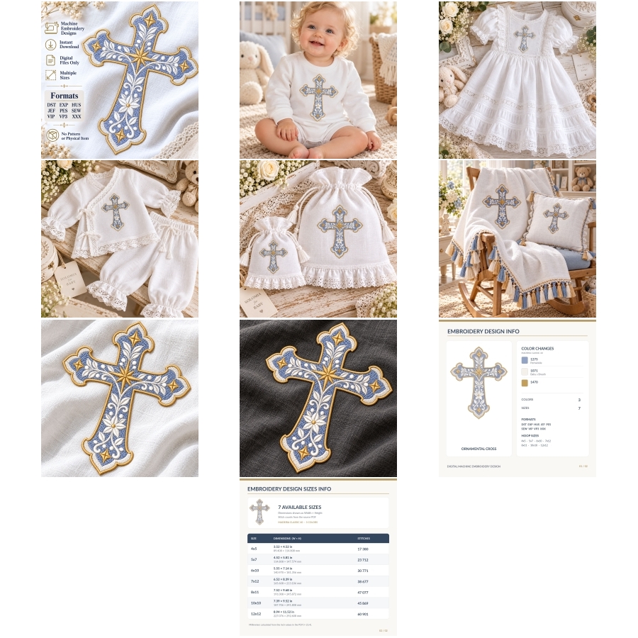 Floral Christian Cross