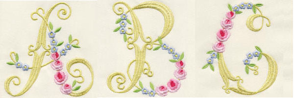 Elegant Rose Monograms Trios-3