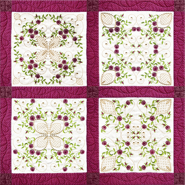 ROSE BULLION QUILT BLOCKS-5
