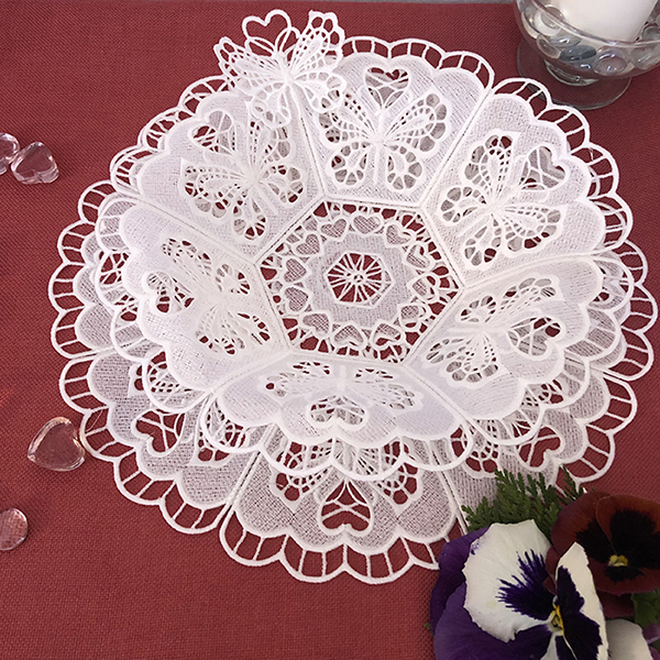 COTTON HEART LACE & CUTWORK SET1-3