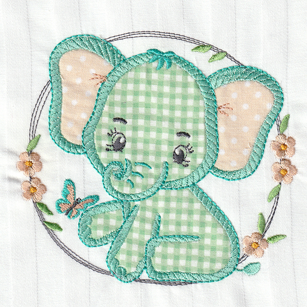 Adorable Baby Elephant Applique-3
