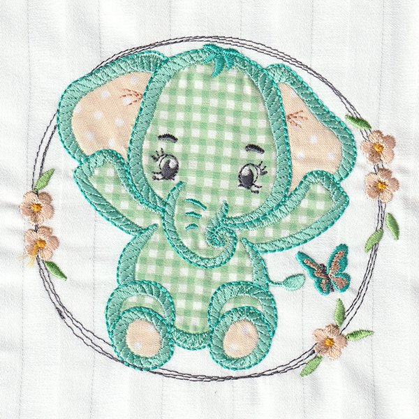 Adorable Baby Elephant Applique-4