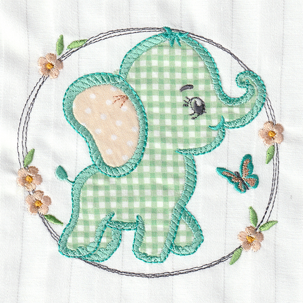 Adorable Baby Elephant Applique-5