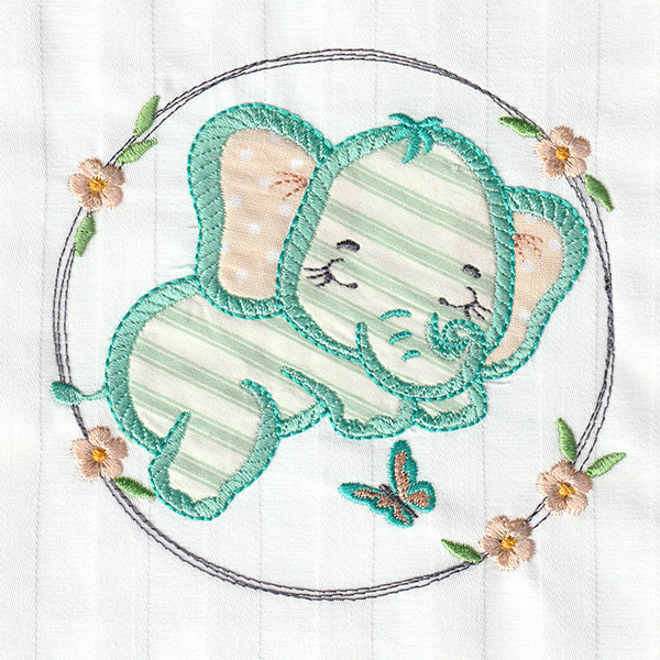 Adorable Baby Elephant Applique-6