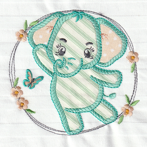 Adorable Baby Elephant Applique-7