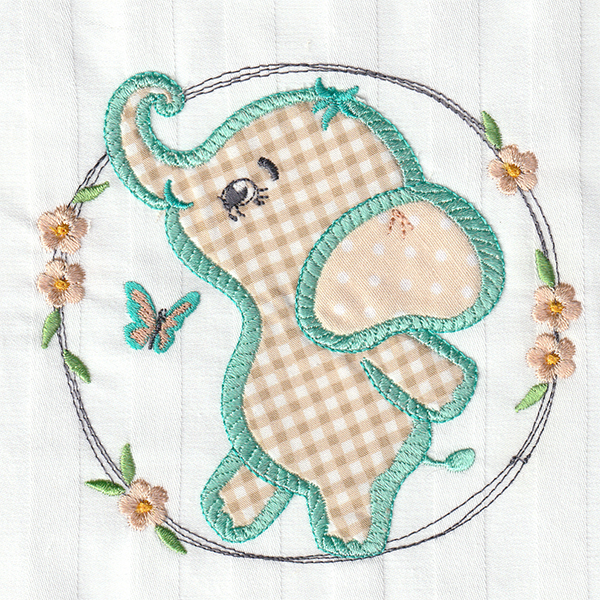 Adorable Baby Elephant Applique-8