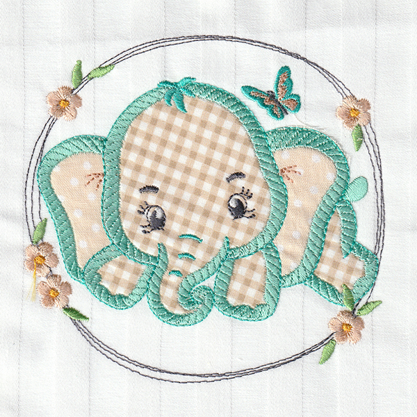 Adorable Baby Elephant Applique-9
