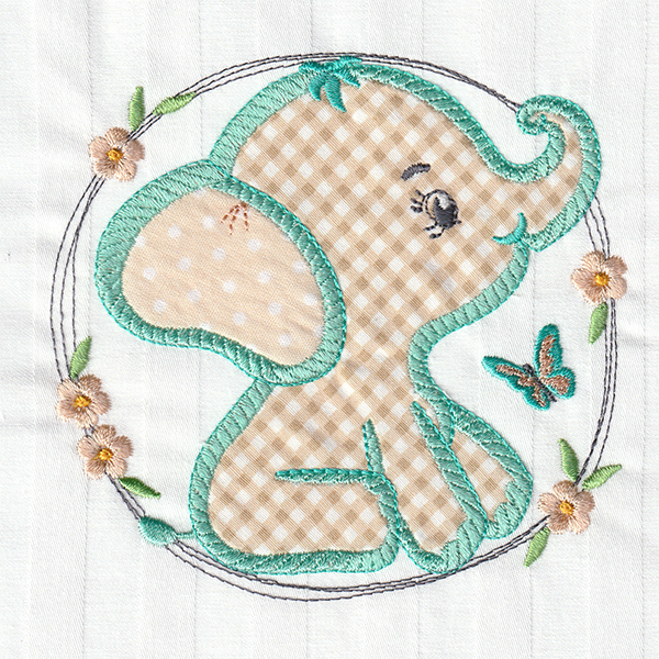 Adorable Baby Elephant Applique-10