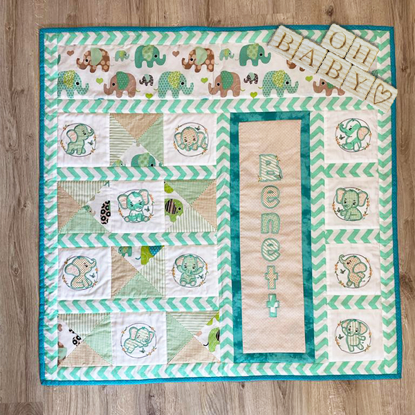 Adorable Baby Elephant Applique-13