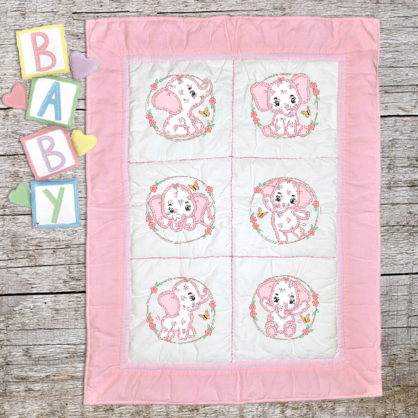 Adorable Baby Elephant Applique-18