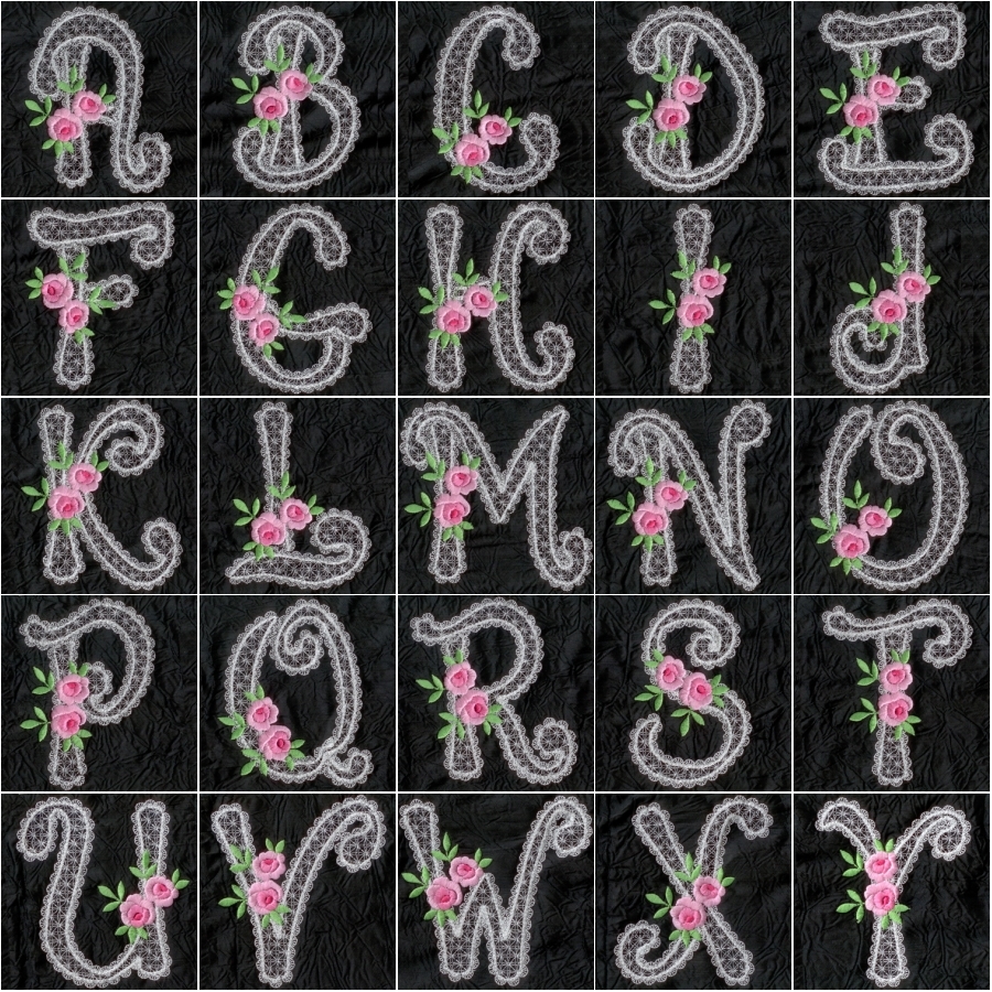 LACE AND ROSES MONOGRAMES 