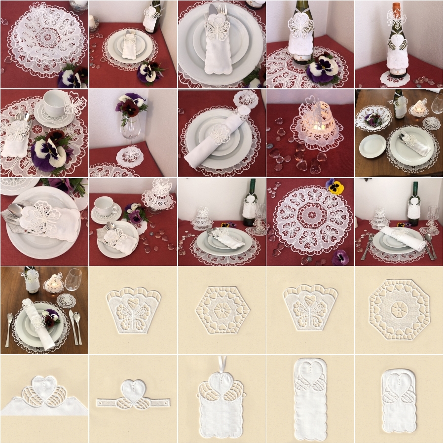 COTTON HEART LACE & CUTWORK SET1