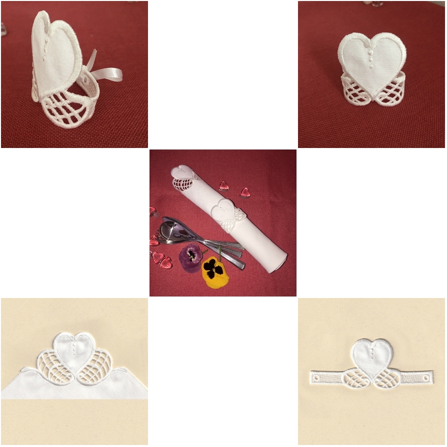COTTON HEART LACE & CUTWORK SET2