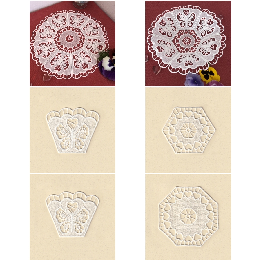 COTTON HEART LACE & CUTWORK SET 7