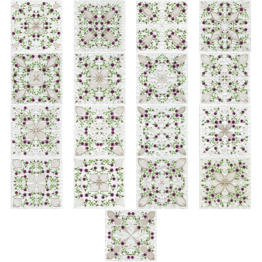 ROSE BULLION QUILT BLOCKS