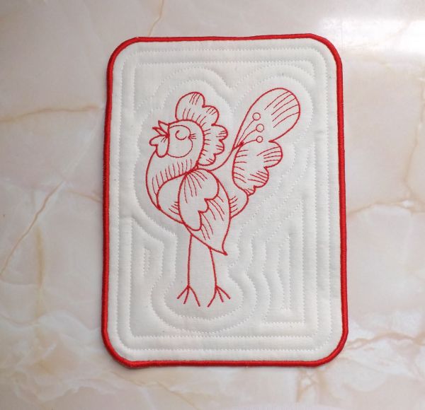 Rooster and Hens Pot Holders 1 -4