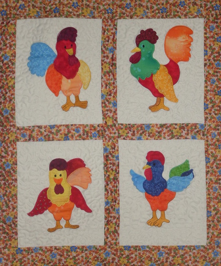 Applique, Rooster, Country