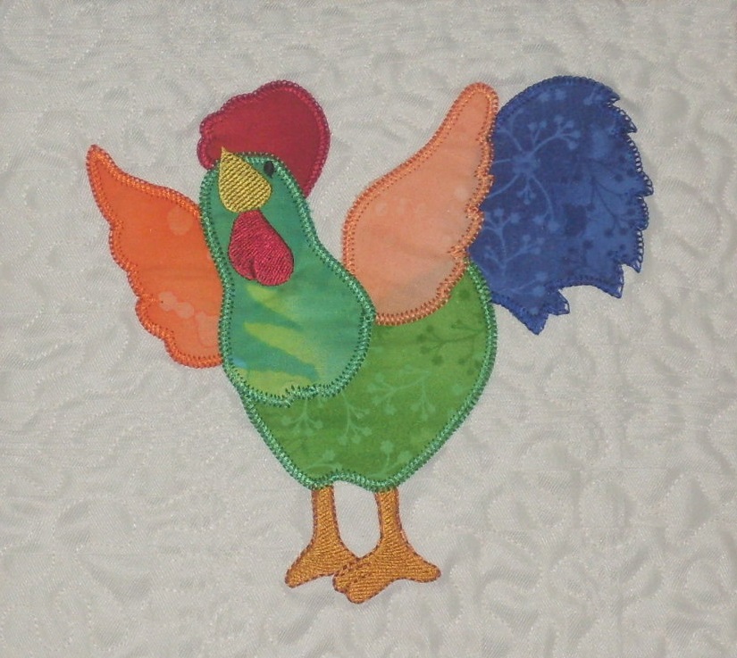Applique, Rooster, Country