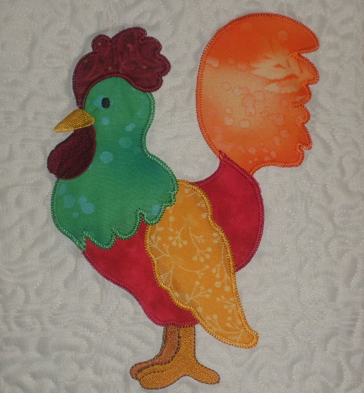 Applique, Rooster, Country