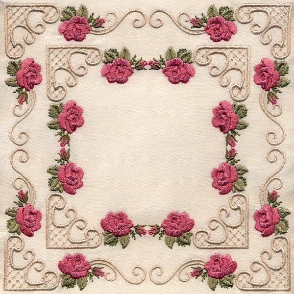 8x8  Elegant Miniature Roses Quilt -6