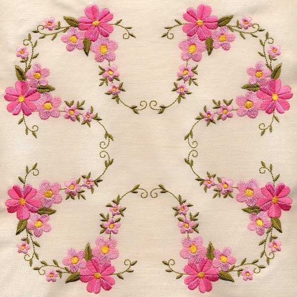 8x8 Floral Quilt 3 -5