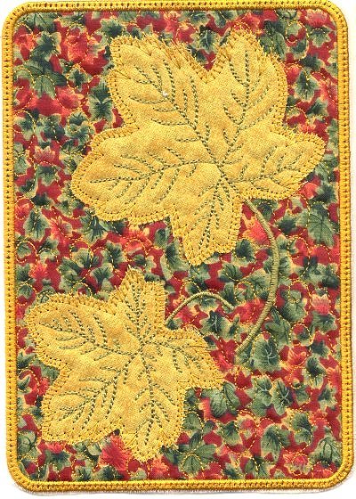 Applique Leaves and Mug Rugs -6