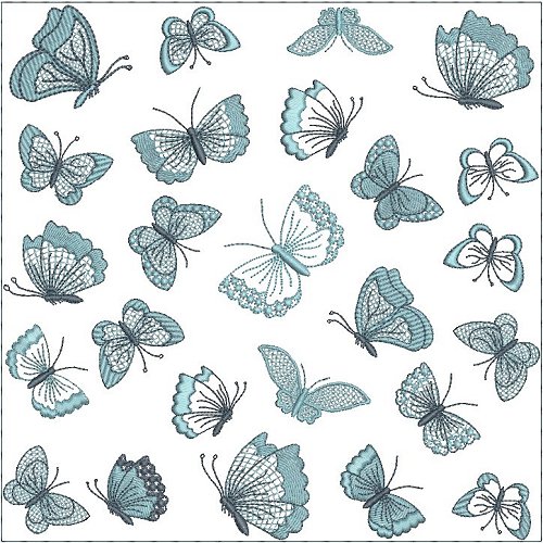 8x8 Tone on Tone Small Butterflies Quilt -3