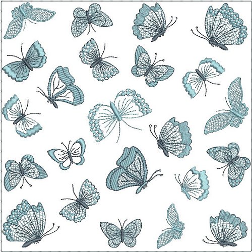 8x8 Tone on Tone Small Butterflies Quilt -4