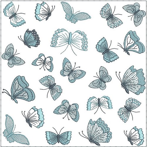 8x8 Tone on Tone Small Butterflies Quilt -5