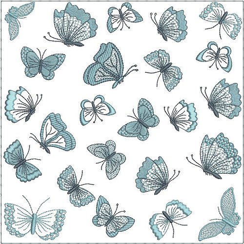 8x8 Tone on Tone Small Butterflies Quilt -6