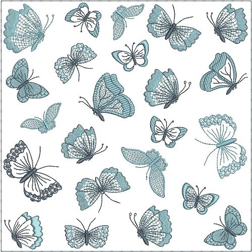 8x8 Tone on Tone Small Butterflies Quilt -7