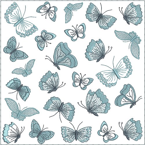 8x8 Tone on Tone Small Butterflies Quilt -8